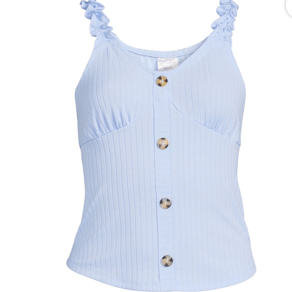 NOBO Blue Ribbed Sleeveless Tank Top